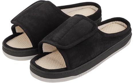 Unisexe Chaussons Extra-Larges pour Diabétiques Chaussures Chirurgicales Orthopédiques Respirants Sandales à Bout Ouvert Réglables Chaussons Antidérapantes Eté pour Pieds Gonflés Arthrite Oedème