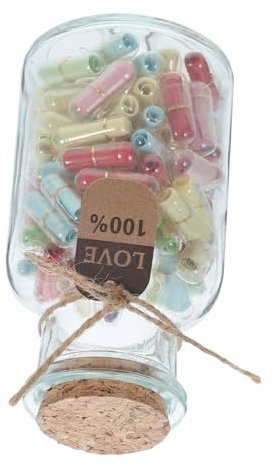 Gatuida Capsules Décoratives Verre Forme Cœur Bouteilles Message Origami pour Couple Anniversaire Note Secret