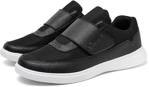 Générique Chaussures orthopédiques pour homme Basket Scratch DiabéTique Sans Lacets Homme de sport à enfiler Orthopédiques Pied Large Orthopedique(Black,44 EU)