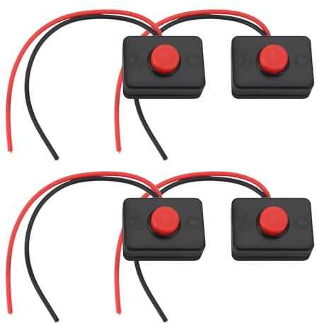 OTOTEC Lot de 4 boîtiers pour interrupteur à bouton-poussoir 35 x 25 x 14 mm 2 A/36 V Convient pour une application de circuit et un assemblage avec dos adhésif