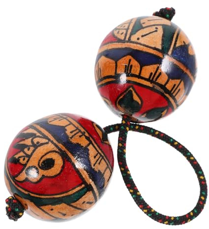 BESPORTBLE Boule Vibrante Bois Boules De Percussion Instrument De Maracas Rythmiques Main Shaker De Sable Musical