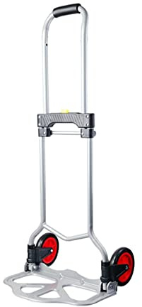 Transpaleta de mano resistente, carrito plegable de acero con capacidad de 80 kg y 2 ruedas de goma para un fácil transporte multifuncional, ideal para viajes y compras