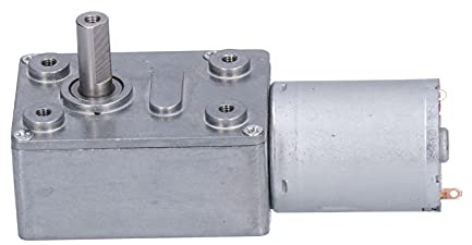 Xiuganpo Moteur à Engrenages de Réduction avec Engrenage à Vis sans Fin Autobloquant DC 12 V 10 Tr/min pour Ouvre-porte de Bricolage, Mini Treuil en Aluminium et Laiton