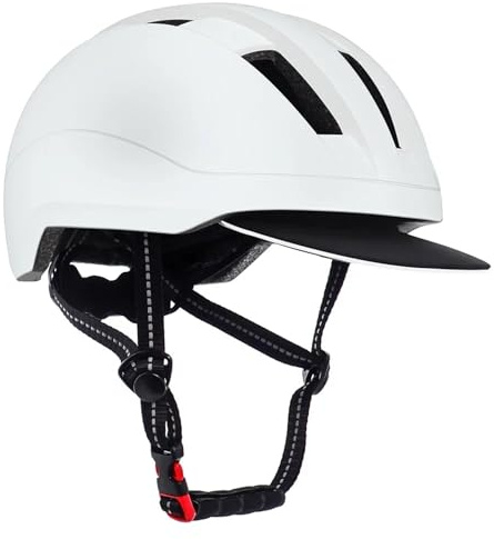 Equitazione Casco Casco da equitazione regolabile 57 a 62 cm, for uomo e donna, traspirante, protezione for il corpo, casco for adulti(White)