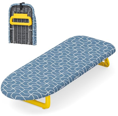 Table Top Ironing Board,Small Ironing Board, Mini Tabletop Iron Boards Small with Hanging Rope, Folding Portable Ironing Boards Save Space, Foldable Iron Table 31 x 80 cm, Dark Blue