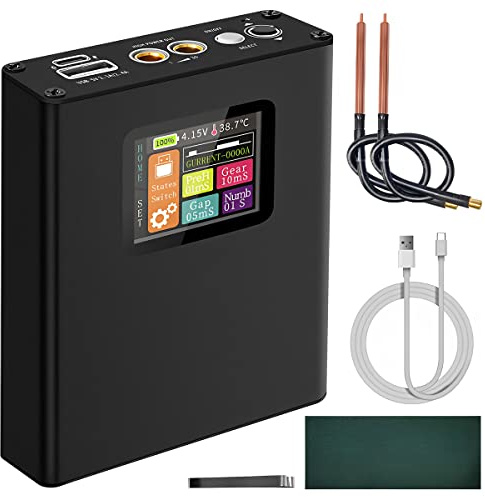 Set di 4 mini saldatori a punti con schermo LCD colorato da 500 mAh, batteria ricaricabile fai da te, saldatrice a punti, saldatrice portatile a punti