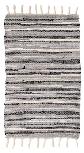 Vortexline Flickenteppich，Flickenteppich Waschbar，Baumwollteppich，Teppich Baumwolle，Verschiedene Größen Für Schlafzimmer Und Eingangsbereiche. (Grau,60 x 90 cm)