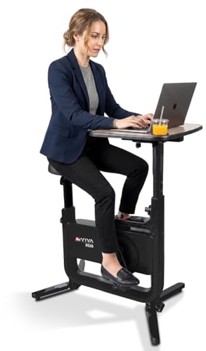 AsVIVA H26 Desk Bike Heimtrainer Fahrrad mit verstellbarer Tischplatte – Schreibtisch-Fahrrad für Homeoffice & Büro, klappbar, LCD-Display, 8 Widerstandsstufen, leise