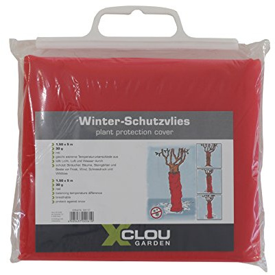 Xclou Wintervlies zum Schutz der Pflanzen, Winterschutz von ca. 1,5 x 5 m, Abdeckvlies, Frostschutzvlies, Pflanzenschutz mit ca. 30g /m², rot