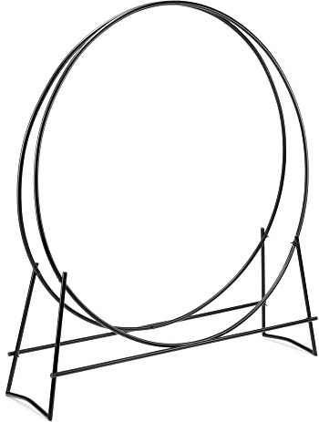 UniFlame, W-1889, Black Finish 48 in. Diameter Tubular Firewood Log Hoop Rack