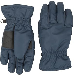 Mountain Warehouse Skihandschuhe für Kinder - Schneedichte Skifäustlinge, elastische Bündchen, warm, schneedichte Handwärmer, Fleecefutter, bequem - Für Winter Marine XL