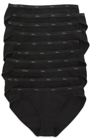 Hanes womens Cotton Brief Underwear, 10 Pack - Brief Black, 8 US