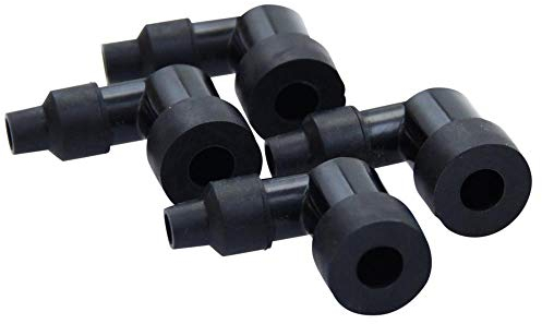 4X Oldtimer Zündkerzenstecker ohne Widerstand 90° LZFH kompakt schwarz