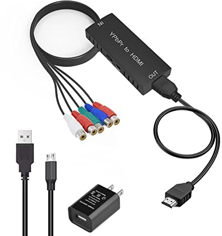 Component to HDMI Converter YPbPr to HDMI Converter for DVD, VCD, PSP, PS2, Xbox 360, NGC to New HDTV Monitor or Projecto.