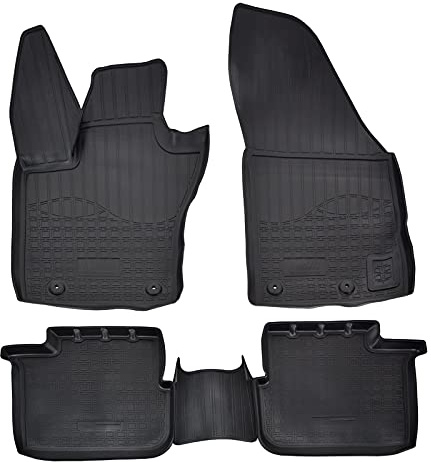 J&J AUTOMOTIVE | NORM 3D Tappeti Tappetini Auto In TPE Gomma Su Misura Per Tipo dal 2015, Kit di 4 Pezzi, Inodore, Nero, Antiscivolo