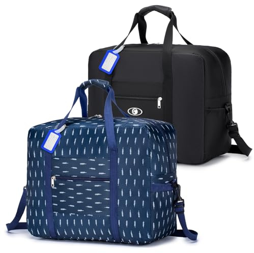 SPAHER 2X Maleta Cabina Bolsas de Viaje Plegable 45 x 36 x 20 Easyjet Bolsos de Viaje Equipaje de Mano Bolsa de Cabina Maletas Viaje Bolsas para Viaje Bolso Maternidad Bolso Equipaje Fin de Semana 32L