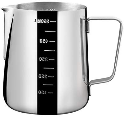 HEXEH Gravy boat Stainless Steel Milk Jug Handheld Coffee Creamer Milk Froth Jug Scale Milk Jug And Latte Art Pen Salad dressing gravy boat (Size : Grey)