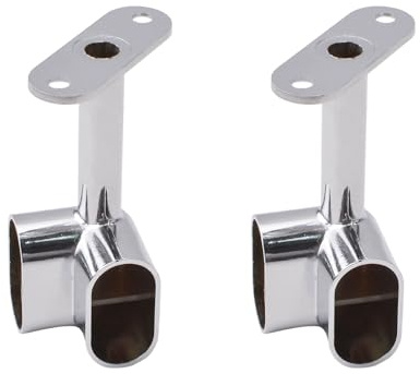 INCREWAY Corner Closet Rod Support Bracket, 2PCS 90 ° Heavy Duty Wardrobe Accessories Clothes Rail Flange Seat for Cabinet Wardrobe in Bedroom Bathroom, Silvery