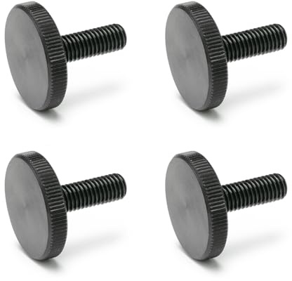 Ganter Normelemente | Vis moletées plates | Vis moletées (forme basse) | DIN 653-M8-16 | 4 pièces | Acier bruni | Filetage : M8x16