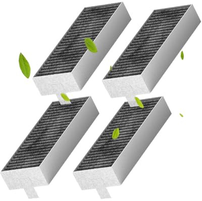 Baymate 4 Stück Dunstabzugshaube Aktivkohlefilter Ersatzfilter Zubehör Clean Air Filter Entfernt Geruch und Rauch Abzugshaube Filter Umluftersatzfilter Zubehör