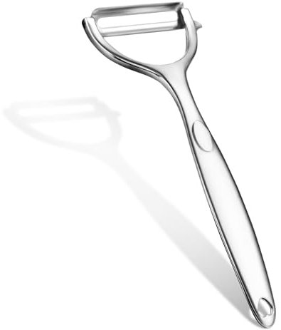 AUAUY Pelador Patatas con Y Forma Giratorio, Pelador Verduras Acero Inoxidable con Agarre Antideslizante, Pelador Arcos para Patatas, Zanahorias, Pepinos y Diversas Verduras y Frutas (Plateado)