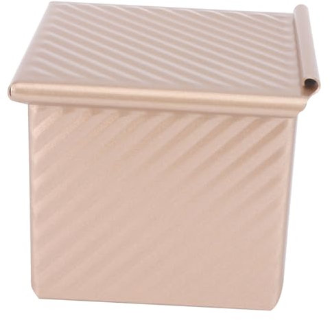 Cabilock Aluminum Alloy Toast Mold with Cover Non-Stick Ripple Bread Baking Tray Household Kitchen Baking Tool Light Gold Color
