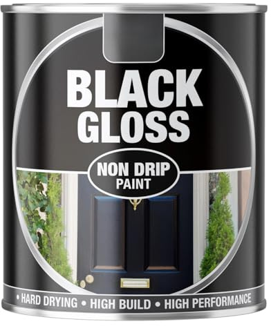 Inspired Essentials 300ml Non Drip Paint Tin Exterior Interior Hard Drying Performance Multi-Purpose Paint Tin for Metal, Wood, Plastic, Walls with Perfect Finish (1, 151 - Black Gloss)