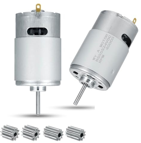 Giuneuow Motore Elettrico 24 V 40000 /Min 2 Pezzi, Motore Ad Alta velocità RS555 per Bambini su Giocattoli Motori per Auto per Bambini su Cambio per Auto Accessori