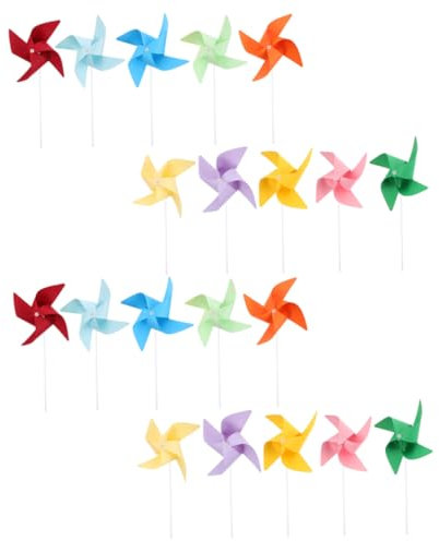SUPVOX 3 Ensembles Jouets De Moulin À Vent en Papier Moulinets Jouets Pinwheels pour Les Enfants Roues en Papier Moulinets Vierges Plastique 20 Pièces * 3
