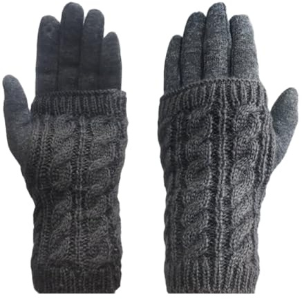 OYIWINMI Winter Gloves for Women, Knitted Thermal Warm Touchscreen Windproof Gloves, Fleece Lined for Running Cycling Skiing Outdoor Sports