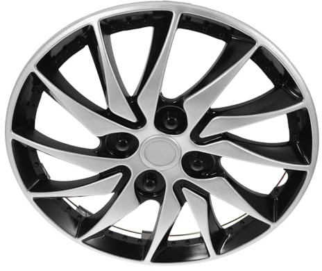 ROMISBABA Enjoliveur De Roue 14 Pouces Noir en PP Protection l'usure pour Voiture Cache-moyeu Adapté Aux Véhicules