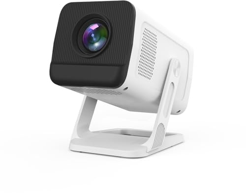 Mini Projector with WIFI 6 and Bluetooth, Smart Portable Projector Supports 4K 1080P, projector for bedroom with Auto Keystone, Movie Projector for Laptop, PC, Smartphone.