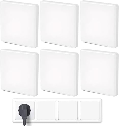 6 Piezas Tapa Enchufes Pared Placa De Pared Ciega Tapa Ciega Enchufe Pared Plástico 8,6 X 8,6 Cm Sin Tornillos Para Interruptores De Luz Para Enchufes O Interruptores No (Blanco)
