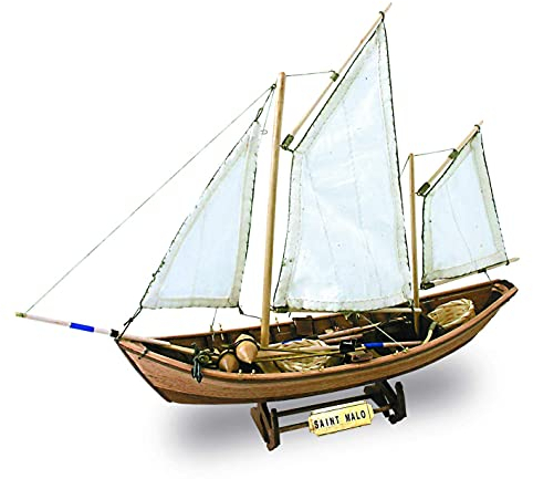 Artesanía Latina - Maquette de Bateau en Bois - Bateau de Pêche Doris Français Saint Malo - Modèle 19010, Échelle 1:20 - Modèles Réduits à Assembler - Niveau Débutant
