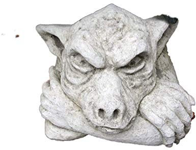Hanging Gremlin Garden Wall Ornament. Reconstituted stone. Superb Details.
