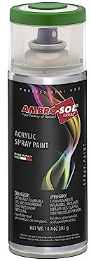 Ambro-Sol V4006029 Smalto Acrilico Multiuso, Vernice Brillante per Interni ed Esterni, Adatto per Qualsiasi Tipo di Materiale, Bomboletta Spray in Banda Stagnata Riciclabile 400 ml, Verde Menta