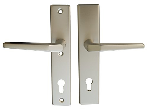 Alpertec 40100476 Haustürbeschlag Tira-LS KT Schutzbeschlag für Hausstüren Drücker Alu F2 eloxiert Vierkant 10 mm Abstand: 92 mm NEU