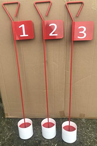 JL Golf Numbered Metal Professional Putting Green Flag and Hole Cup 90cm Choose numbering