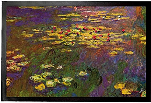 1art1 Claude Monet Nymphéas, Seerosen Fußmatte Dekomatte Innenbereich | Design Türmatte 60x40 cm