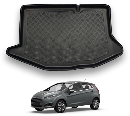 NOMAD Boot Liner Mat for Ford Fiesta 2008-2017 [Non-adjustable boot floor], Tailored PE Car Boot Protector Tray, Waterproof Raised Edge Trunk Mat, Easy Clean Cargo Floor Liner