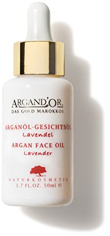 ARGANDOR Bio Arganöl-Gesichtsöl „LAVENDEL“ 50ml - Pflegt - Regeneriert - Spendet Feuchtigkeit - Mit hygienischer Pipette - Für alle Haut-Typen - Vegane Naturkosmetik