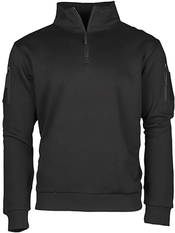 Mil-Tec Tactical Sweatshirt (Unisex) • Pullover mit Zipper • Sweater mit Kragen • Atmungsaktives Sweatshirt Damen & Herren • Warmer Pulli für Arbeit, Freizeit, Outdoor