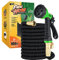 Flexi Hose Expandable Garden Hose - 100FT Heavy Duty Water Hose, Retractable Hose with 2cm Brass Fittings - Expandable Hose Design Includes Spray Nozzle (Black 30 Metres)