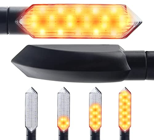 Universal motorcykel LED blinker löplampa loggeffekt (E-kontrollerad)/skoter LED blinker (B19), Motorcykel Tillbehör