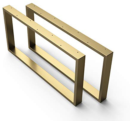 sossai® Couchtischkufen aus Stahl (pulverbeschichtet) | CKK1 | Farbe: Gold | Breite 70 cm x Höhe 40 cm | 2 Stück (Paar) | Design Tischbeine