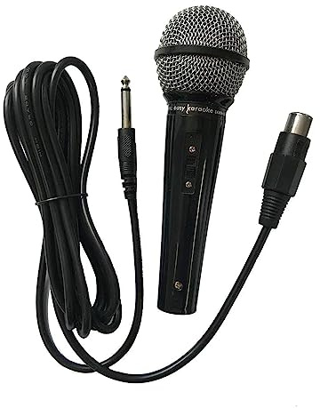 EASY KARAOKE Dynamic Karaoke Microphone For Singing – Handheld Mic, 2.8m Cable, on/off switch, Wide Frequency (100Hz to 14KHz) - For Karaoke Singing, Speech, Wedding and Outdoor Activity – Black