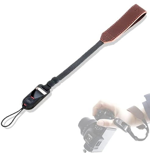 Bogoro Kamera Handschlaufe, Schnellspanne Handgelenkschlaufe,Kamera Handschlaufe Leder Braun, Passend für alle DSLR/SLR Kameras