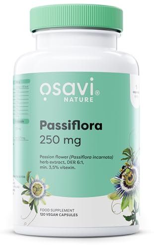 Osavi Passiflora 250 mg – 120 Vegan Capsules | Standardized Passion Flower Extract for Relaxation & Sleep Support | Helps with Mental Tension & Anxiousness