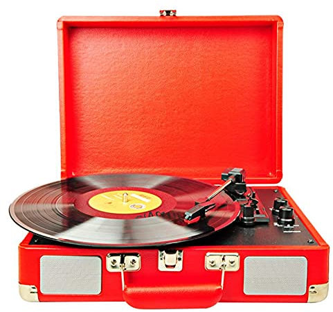 ROLTIN Tocadiscos portátil de la Maleta de Bluetooth del Vintage 3 velocidades con los Presidentes incorporados, Velocidad 33/4 de la Ayuda