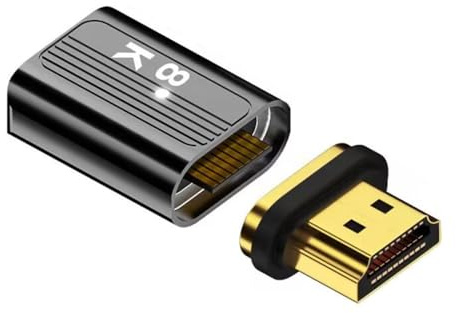 CY-adapter magnetisk kontakt 8K typ-A HDMI 2.1 hane till hona rak videoadapter för bärbar dator HDTV